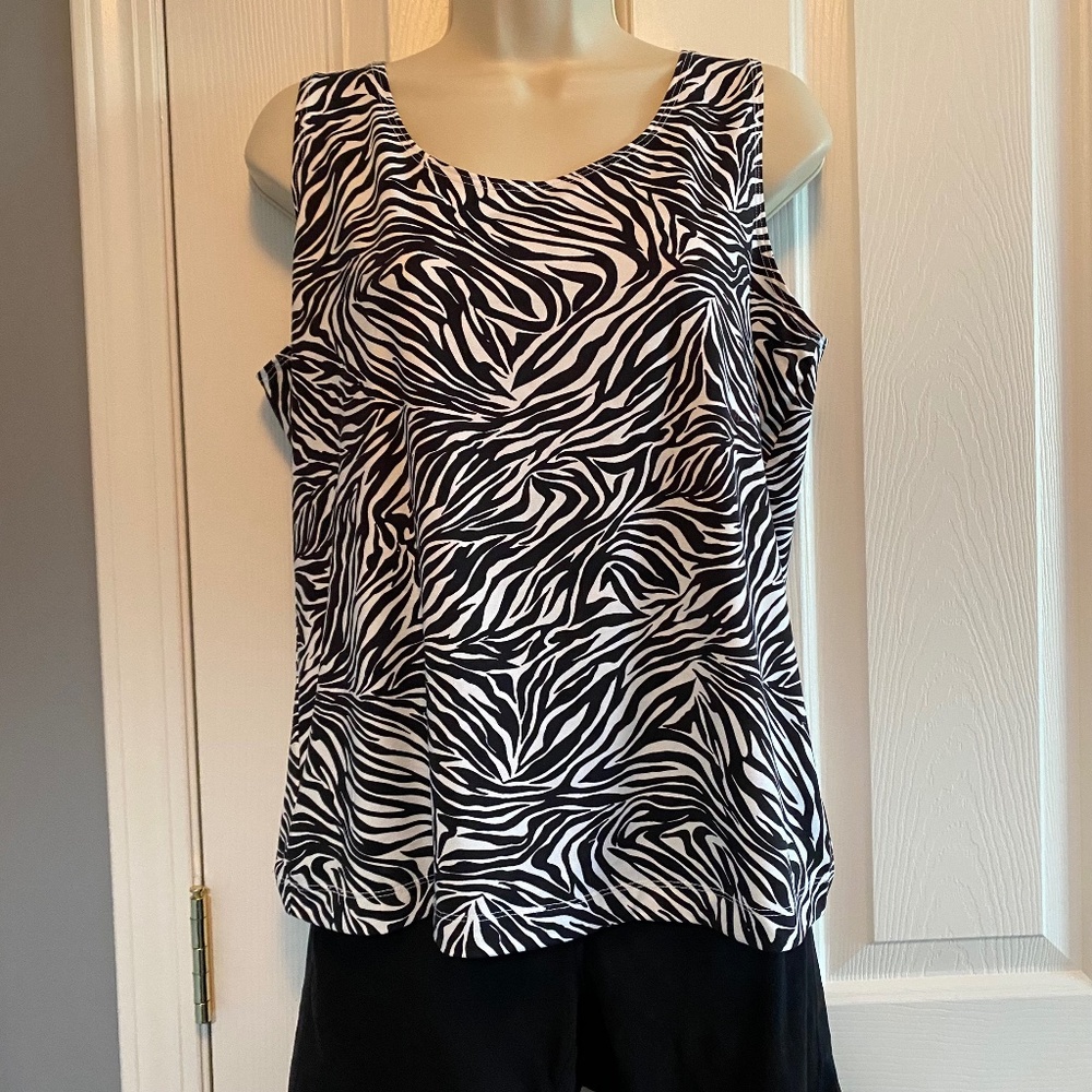 BUY 2 ITEMS & GET 1 FREE: Chico’s Zebra Print Dressy Tank Sz 12
